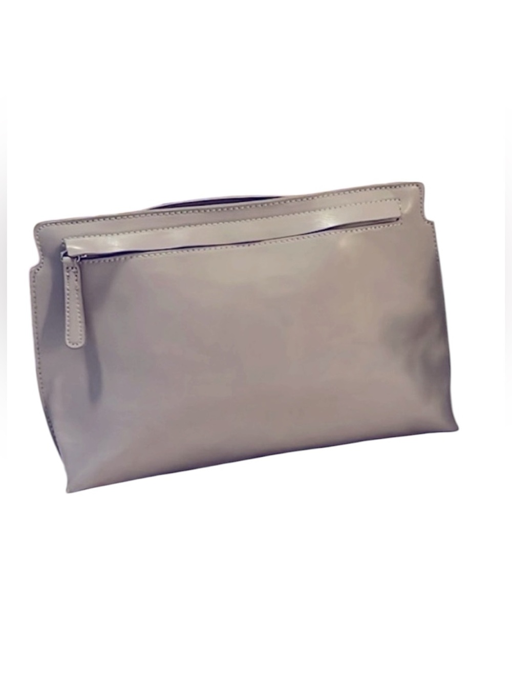 Faux Leather Travel Pouch Bag Light Heather Gray NWOT